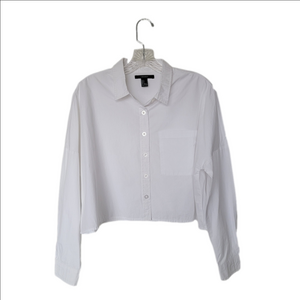 Forever 21 Cropped White Shirt Size Small